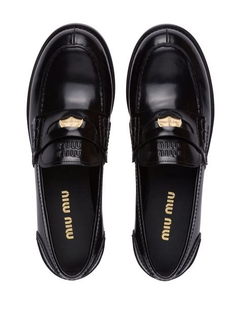 leather penny loafers miu miu|Penny Loafers For Women .